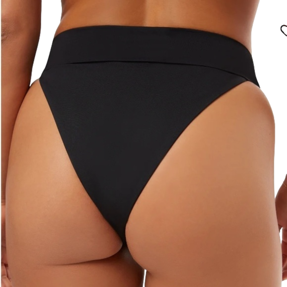 NWT Revolve Anthropologie WEWOREWHAT BLACK CHEEKY HIGH LEG BIKINI SWIM BOTTOM - Picture 3 of 10